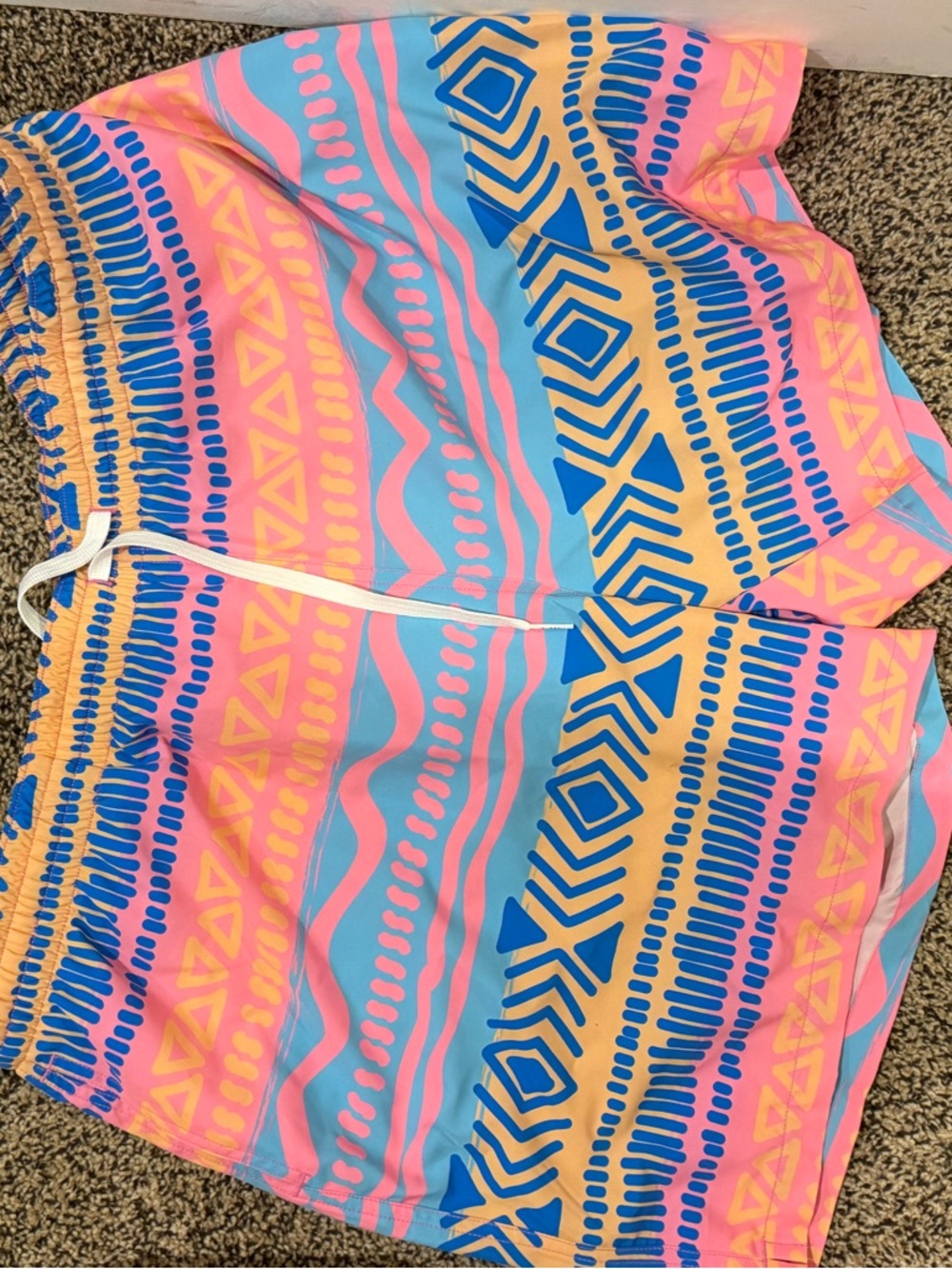 chubbies Blue, Pink & Yellow Patterned Swim Trunks